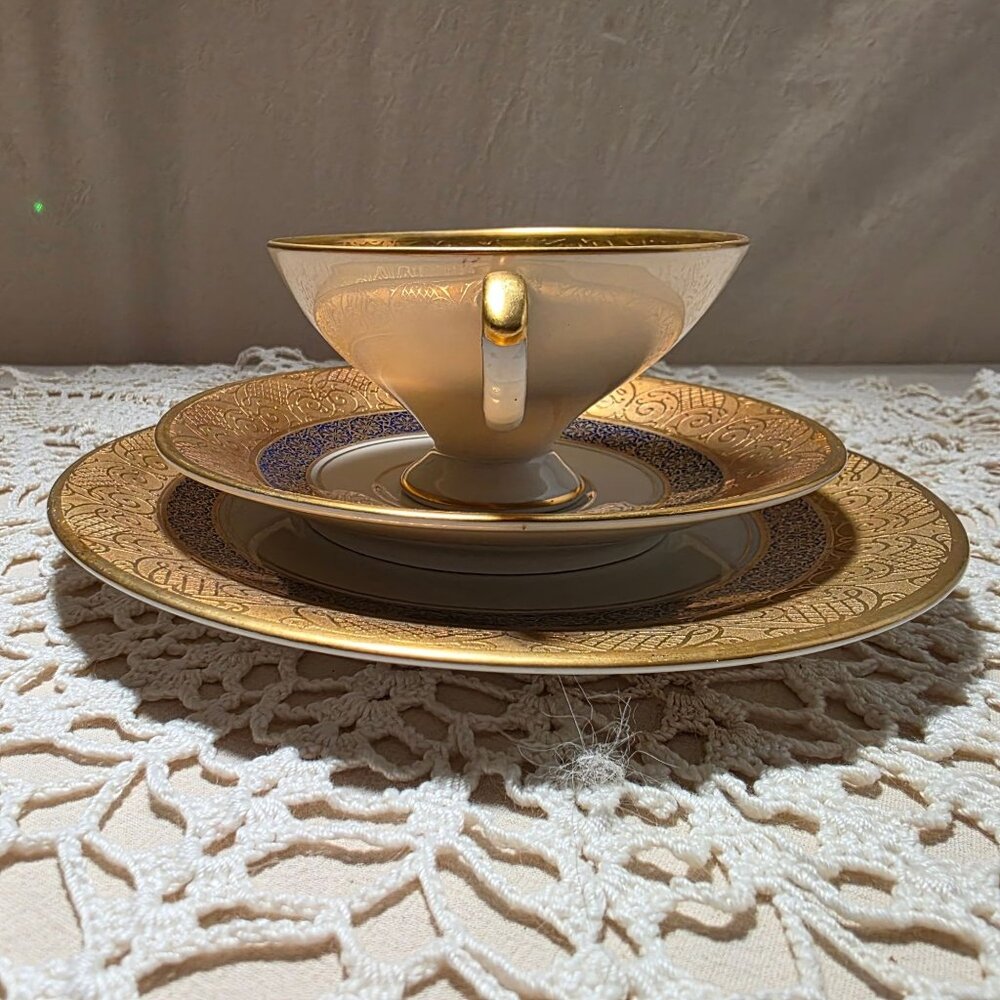 Tettau Echt Bavaria 22K Gold Tea Set Trio Made in Germany - Picture 4 of 10